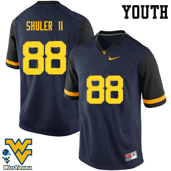 NCAA Youth Adam Shuler II West Virginia Mountaineers Navy #88 Nike Stitched Football College Authentic Jersey PK23B55QY